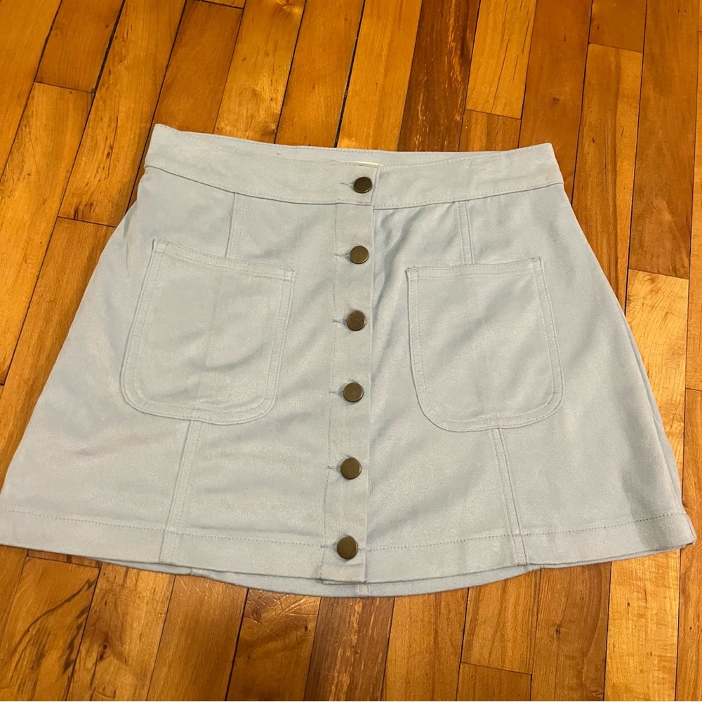 Suede mini skirt